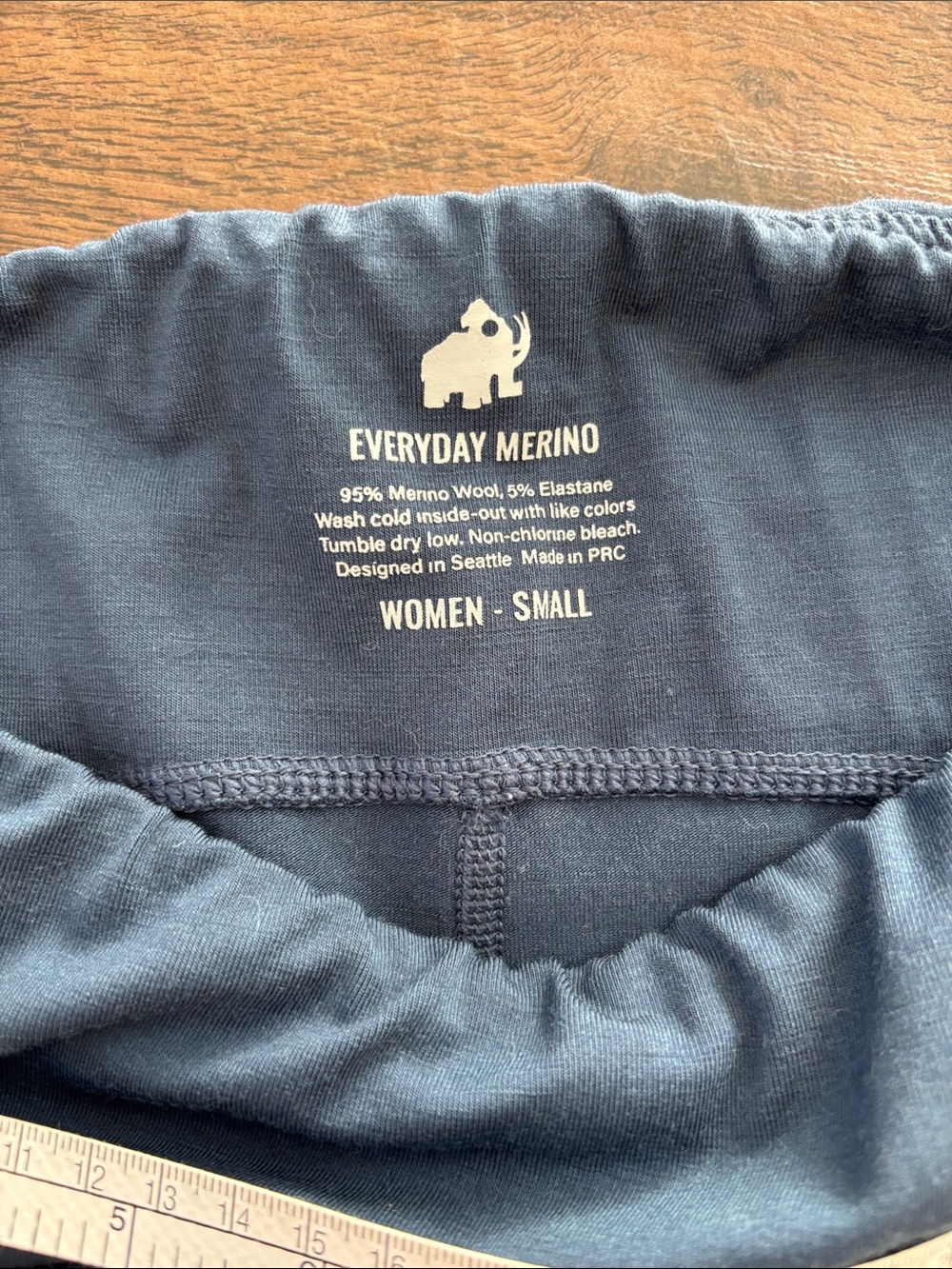 Woolly’s High-Waist Blue Merino Wool Leggings with Side Pockets size S - Picture 4 of 15